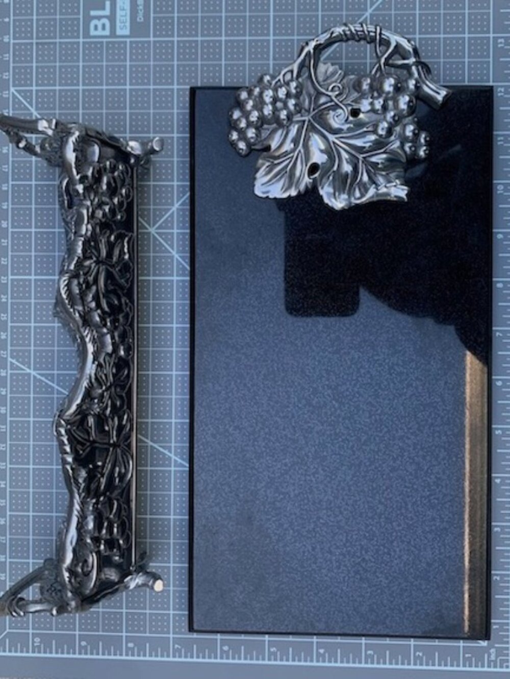 Black marble cheeseboard and cracker tray